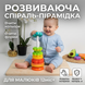 Розвиваюча спіральна пірамідка для малюків &mdash; сортер кільця на спіралі, обертова вежа, сенсорна іграшка для дітей від 1 року 1948 фото 4