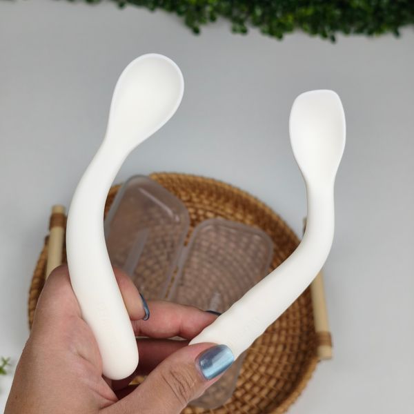 Набір силіконових ложок HEORSHE Baby Feeding Spoon Set 2 шт, для першого прикорму, м'які, 6+ міс 2127 фото