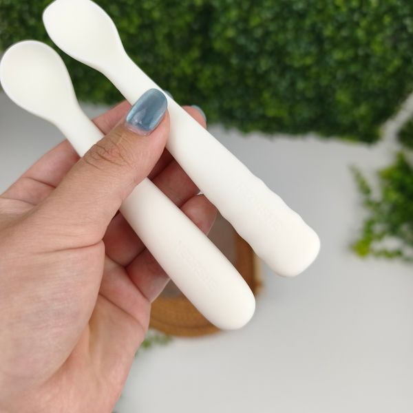 Набір силіконових ложок HEORSHE Baby Feeding Spoon Set 2 шт, для першого прикорму, м'які, 6+ міс 2127 фото
