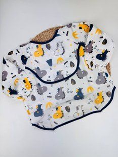 Нагрудник з рукавами для їжі або дитячої творчості&nbsp;тигреня жовте 1118 фото